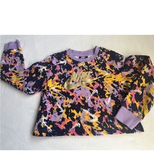 Nike Girls Medium cropped multicolor sweatshirt gold swoosh